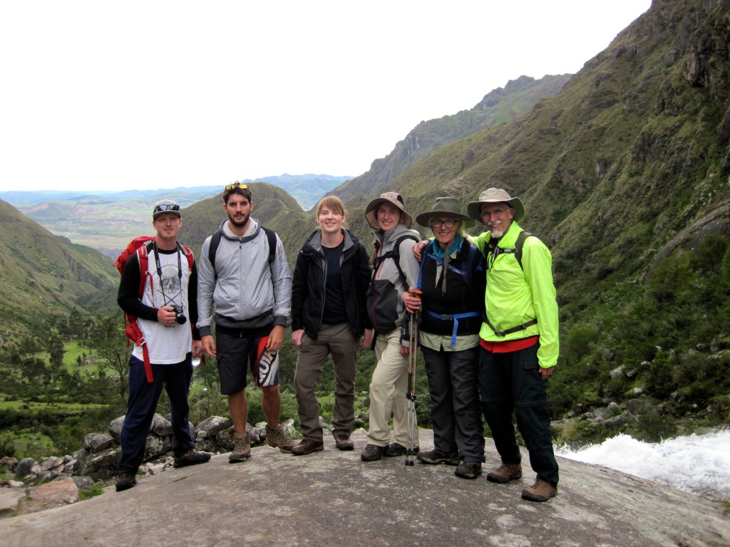 Backpackers on the Lares Trek looking towards the Sacred Valley 