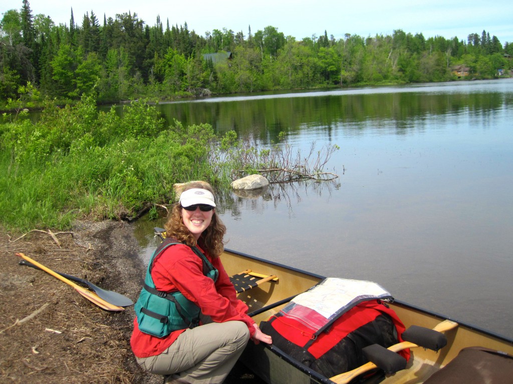 Kati near the Cross River Bridge on Gunflint Lake 