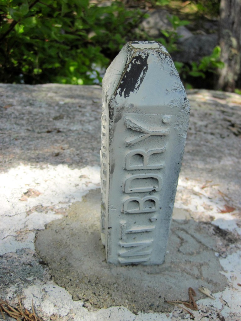 Canada/U.S. International Boundary Marker on the Granite River 