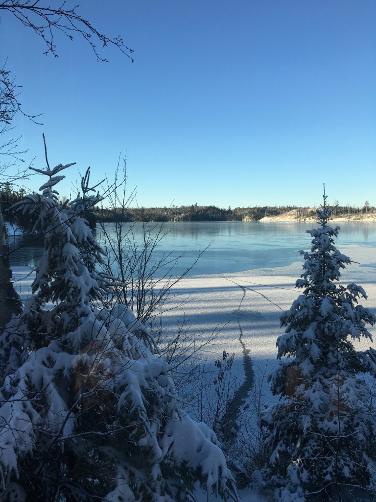 Frozen Round Lake near the BWCAW on the Gunflint Trail 