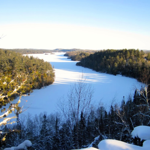 Caribou Rock Overlook on West Bearskin Lake along the Caribou Rock hiking trail on the Gunflint Trail in Cook County, MN 